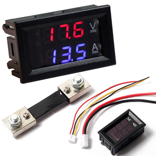DC 0-100V 50A Digital LED Voltmeter Ammeter Amp Volt tester Meter shunt 12v 24v 
